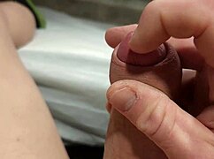 watch this intense solo cumshot explosion from handjob and masturbation on big cock