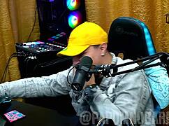 bruna carlos spreads her ass wide in red sheer for podcast casting