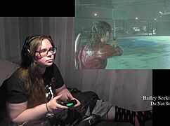 Fat BBW with tattoos and piercings rips clothes. Intense emotions in monster game fetish