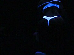 Scarlett johnson explores blacklight effects in main scene