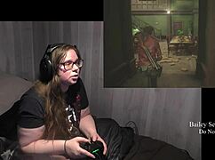 Fat BBW with tattoos and piercings rips clothes. Intense emotions in monster game fetish