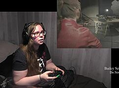 Fat BBW with tattoos and piercings rips clothes. Intense emotions in monster game fetish