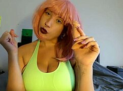 my personal trainer humiliates my small dick in femdom roleplay