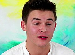 Cute Gay Guy Sucking Cock and Getting Anal Fucked with Cumshot at Amateur Casting