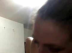 Deepthroat sucking for cum swallow