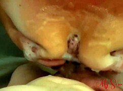 Hot wife Lexie gives a late night shower tittie fuck, ending with cum between her tits.