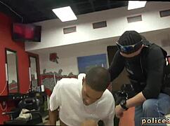 amatuer police officers get naked and have gay sex with boy grandpa