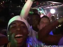 Watch this attention whore straddle and fuck at the college party