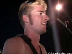 Watch this attention whore straddle and fuck at the college party