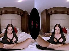 German milf with huge boobs rides in vr pov. She licks and fucks hard.
