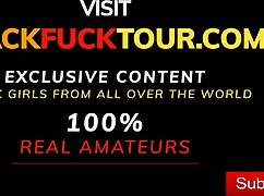 gorgeous caribbean babe gives steamy blowjob to white daddy. her light skin shines in amateur action.