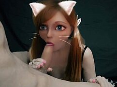 Hentai Furry Cat Girl Waifu Blowjob! So Real!