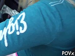 This teen nymph receives hot cumshots all over her mounds.