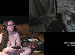 Naked Brunette Plays Game With Exposed Ass And Tits Part 3