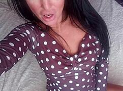 That MILF is dominating me with humiliation in her finest way, teasing with panties and big tits.