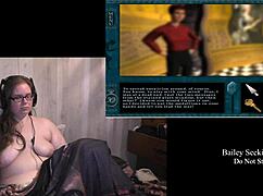 Naked brunette plays through royal tower with tattoos and piercings