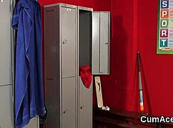 Hey, check out this naughty bombshell in a blowbang getting a huge cumshot on her face! 😍