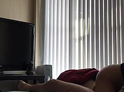 young asian girl rides dick while vibrator buzzes inside her on webcam