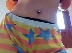 Amateur Girlfriend Performs Homemade Striptease, Ripping Clothes To Reveal Natural Tits And Ass