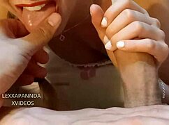 cute teen girl with pigtails gives blowjob in pov