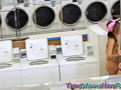 Real amateur teen gets a facial at the party! 😏