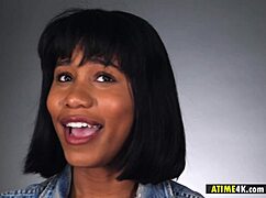 Black goddess jenna foxx enjoys solo masturbation with her trimmed pussy and big natural tits