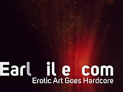 Olivia Wilder masturbates her shaved pussy with toys while painting 😏