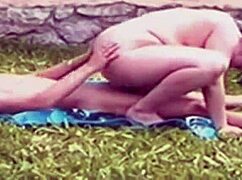 Mature Woman with Big Ass and Tits Teases in Outdoor Blowjob