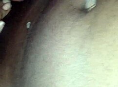 Ebony woman performs intense blowjob on black cock with sucking action