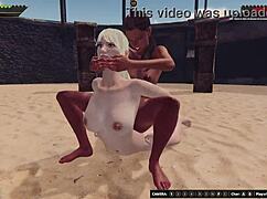 Terra vs Amanda in naked 3D wrestling with pussy fingering and oral fights