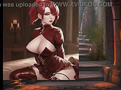 Cherry's Detailed Jerk Off Instructions in Hentai Game Session One with Big Tits