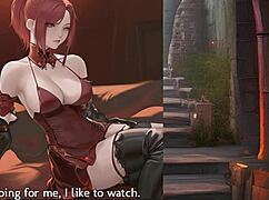 Cherry's Detailed Jerk Off Instructions in Hentai Game Session One with Big Tits