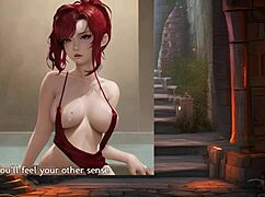 Cherry's Detailed Jerk Off Instructions in Hentai Game Session One with Big Tits