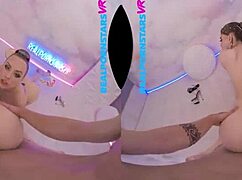 Vr tag team delivers an immersive threesome experience with athletic performers in a dreamlike setting