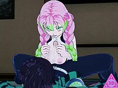 i watch tanjiro and mitsuri in kimetsu no yaiba hentai having sex blowjob handjob and cumshot uncensored
