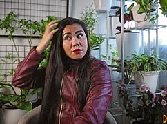 enjoying leather gloves in a relaxing asmr session