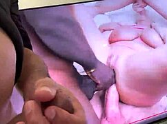 anal jerking off with two cocks in asshole