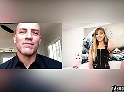 haley reed's using a big purple dildo to pleasure herself, tattoos and piercings on display.