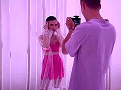 Skinny Teen Sucks Photographer's Cock Behind Scenes After Photo Shoot