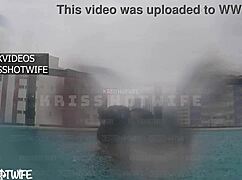 I get fucked by the cuckold in the open pool while waiting for real men