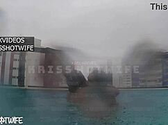 I get fucked by the cuckold in the open pool while waiting for real men