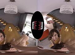 Shaved Brunette Gives POV Blowjob and Handjob in Hardcore Taboo Scene