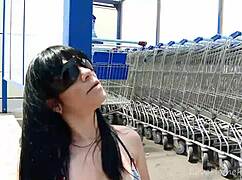 Busty Brunette Strips Naked For Hard Fucking