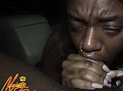 amateur black babe rides cock in doggystyle and cowgirl positions in the backseat