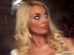 shaved brunette milfs in stockings suck and share hard cocks for cumshots