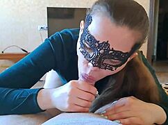 ivypoisonsex giving a sloppy blowjob and swallowing cum in homemade video