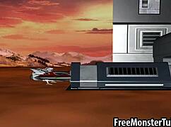 3d blonde babe gets eaten out before sucking cock