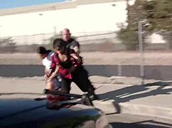 Two Brunettes Arrested And Fucked Outdoors