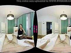 Brunette Maid Gives Intense Blowjob And Rides Cock