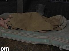 Sloppy Blowjob on Bound Cock in Rough Bondage